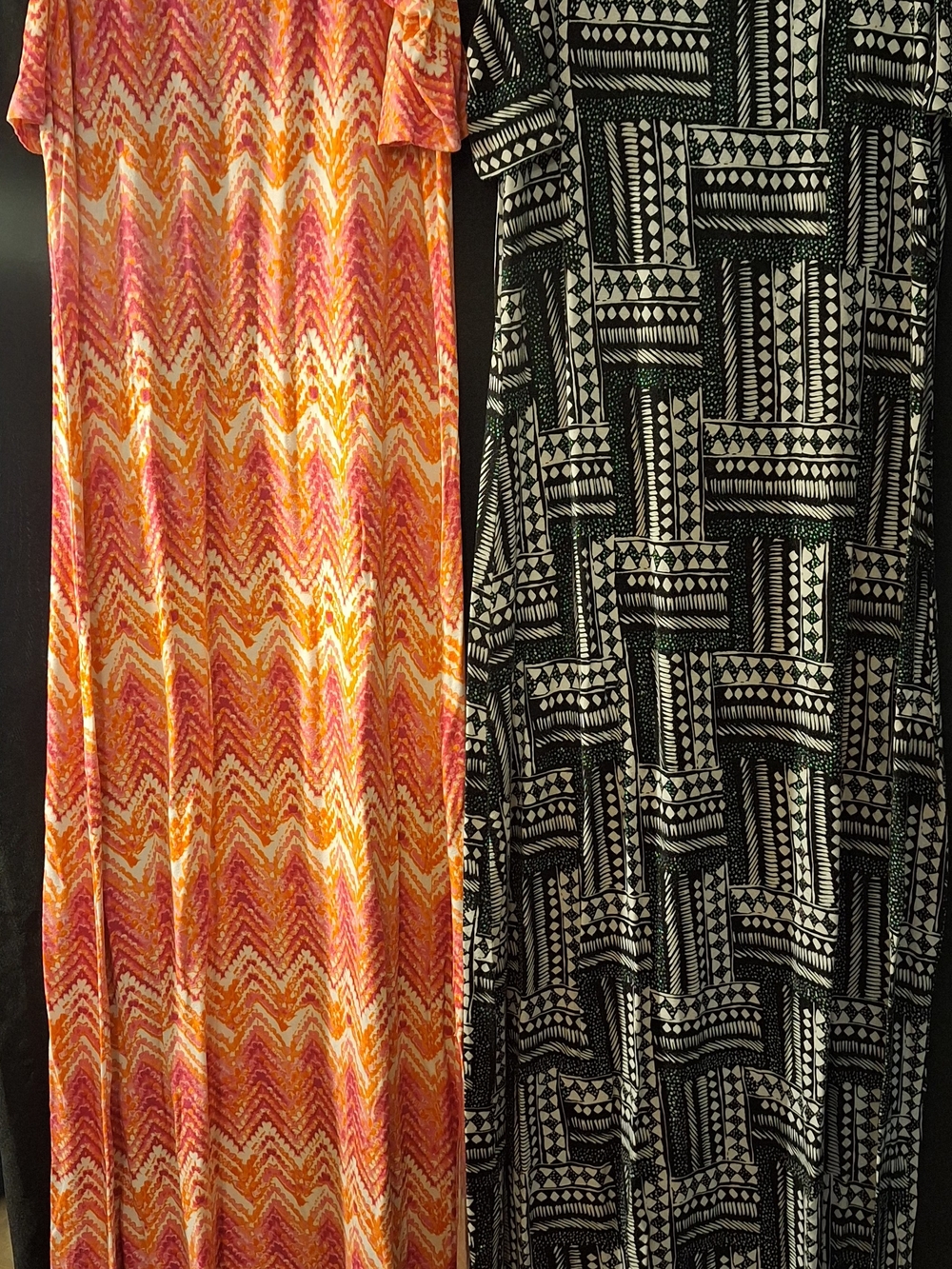 2pc. BUNDLE: BOTH Design History Pink & Orange Chevron Shell & Black and White.